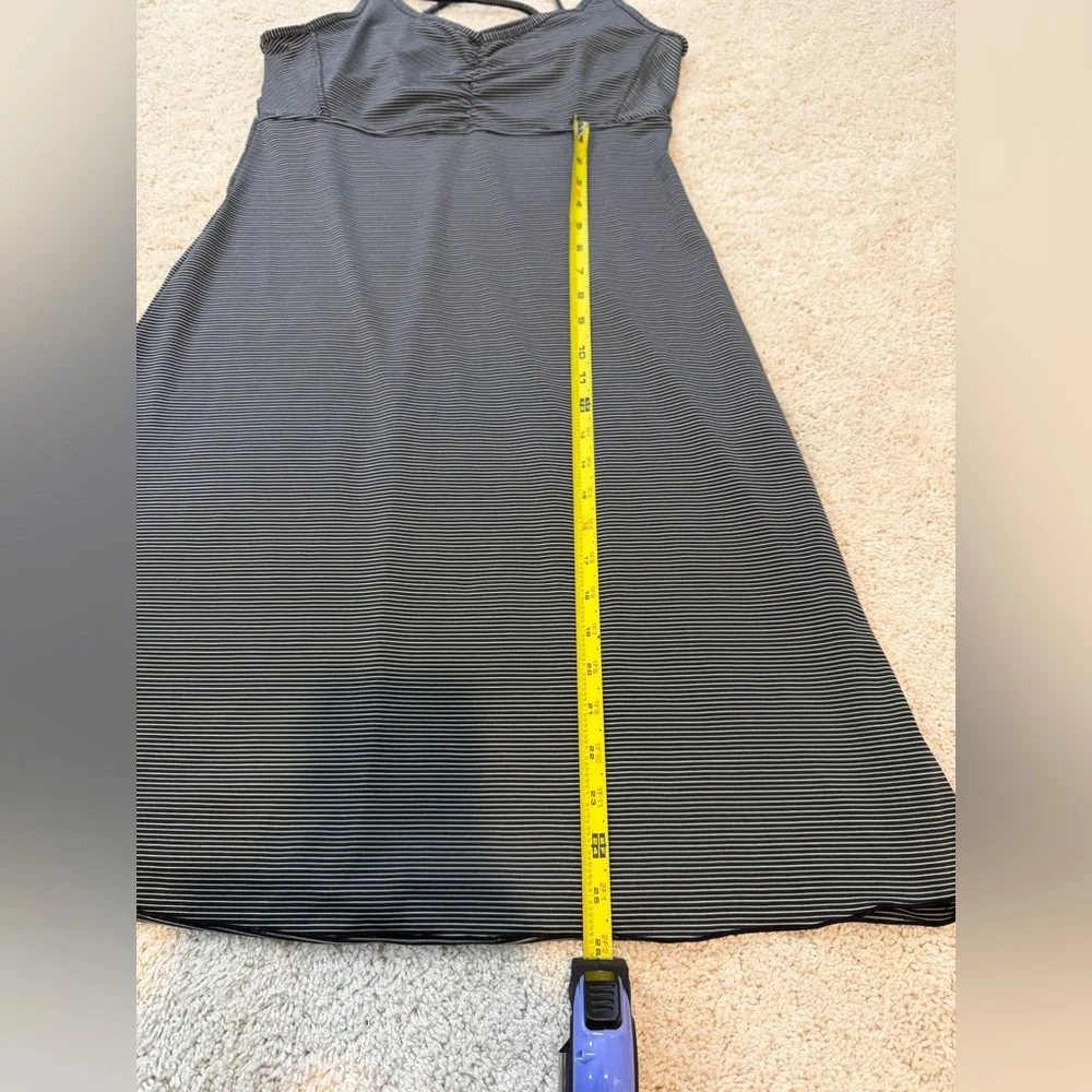 Prana Black and White Striped Dress with Criss Cross Back Size Large